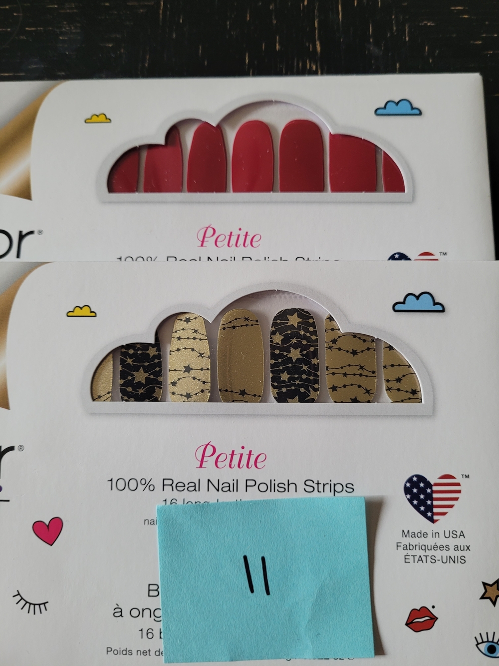 Color Street Petite Gold & Black Star Nail Strips